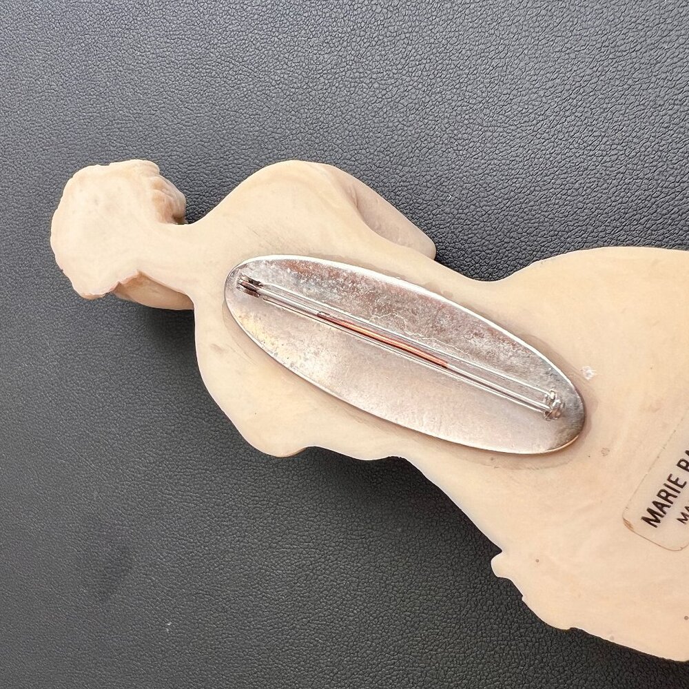 FABULOUS French Artisan Sculpture RARE Brooch, 80s Marie Rancillac Female Statue - Picture 6 of 7